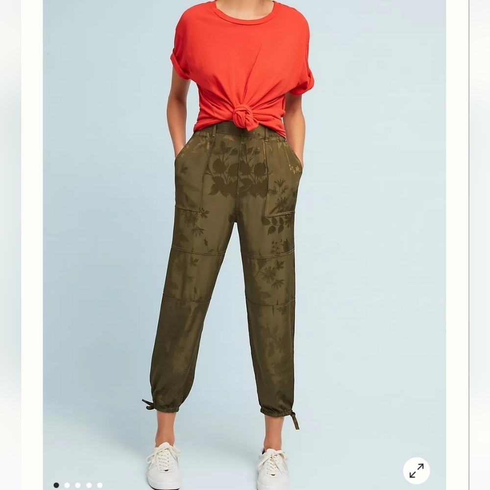 Anthropologie Olive Green Cropped Pants